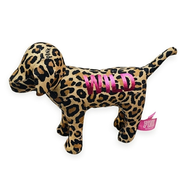 Y2K Victoria's Secret PINK Rare Leopard Print Wild Pink Collection 9" Plush Dog - Picture 2 of 10